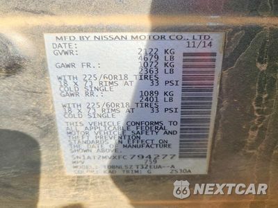 Zdjęcie 13 z 13 samochodu: 2015 NISSAN ROGUE SL VIN:5N1AT2MVXFC794277 - miniatura