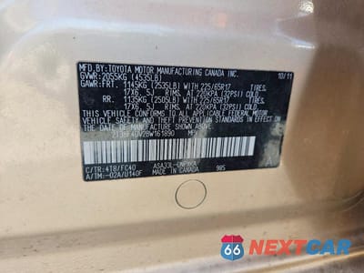 Zdjęcie 13 z 13 samochodu: 2011 TOYOTA RAV4 BASE VIN:2T3BF4DV2BW161890 - miniatura