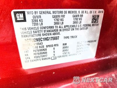 Zdjęcie 12 z 12 samochodu: 2017 GMC SIERRA K1500 SLT VIN:3GTU2NEC1HG175697 - miniatura