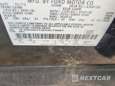 Zdjęcie 14 z 14 samochodu: 2013 FORD EXPLORER SPORT VIN:1FM5K8GT0DGC79067 - miniatura