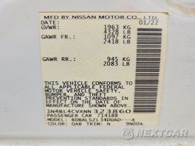 Zdjęcie 12 z 12 samochodu: 2022 NISSAN ALTIMA SR VIN:1N4BL4CVXNN323860 - miniatura