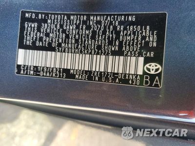 Zdjęcie 12 z 12 samochodu: 2019 TOYOTA COROLLA LE VIN:5YFBURHE5KP871275 - miniatura