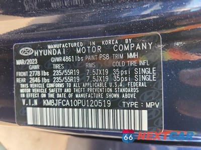 Zdjęcie 14 z 14 samochodu: 2023 HYUNDAI TUCSON SEL CONVENIENCE VIN:KM8JFCA10PU120519 - miniatura