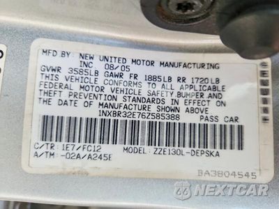 Zdjęcie 12 z 12 samochodu: 2005 TOYOTA COROLLA VIN:1NXBR32E76Z585388 - miniatura