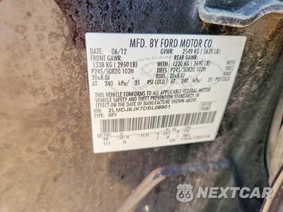 Zdjęcie 12 z 12 samochodu: 2013 LINCOLN MKX VIN:2LMDJ8JK7DBL08901 - miniatura