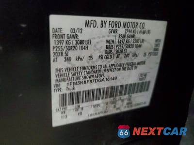 Zdjęcie 12 z 12 samochodu: 2013 FORD EXPLORER LIMITED VIN:1FM5K8F87DGA16149 - miniatura