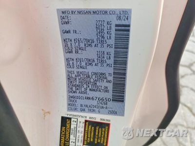 Zdjęcie 12 z 12 samochodu: 2024 NISSAN FRONTIER S VIN:1N6ED1CL4RN676650 - miniatura
