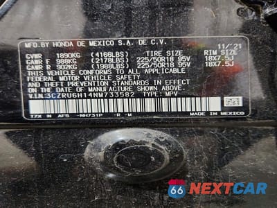 Zdjęcie 13 z 13 samochodu: 2022 HONDA HR-V SPORT VIN:3CZRU6H14NM733582 - miniatura