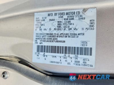 Zdjęcie 13 z 13 samochodu: 2007 FORD EXPLORER XLT VIN:1FMEU63E87UB00026 - miniatura