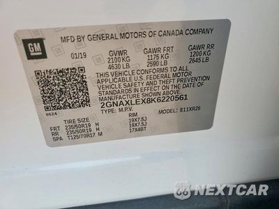 Zdjęcie 13 z 13 samochodu: 2019 CHEVROLET EQUINOX LT VIN:2GNAXLEX8K6220561 - miniatura