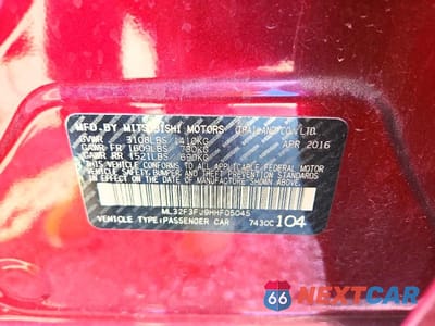 Zdjęcie 12 z 12 samochodu: 2017 MITSUBISHI MIRAGE G4 ES VIN:ML32F3FJ9HHF05045 - miniatura