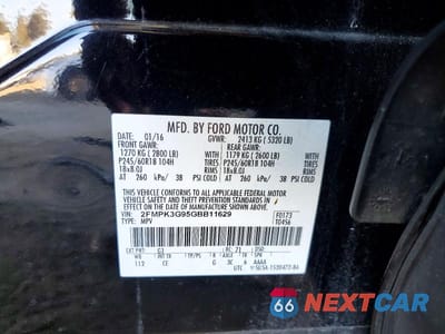 Zdjęcie 12 z 12 samochodu: 2016 FORD EDGE SE VIN:2FMPK3G95GBB11629 - miniatura
