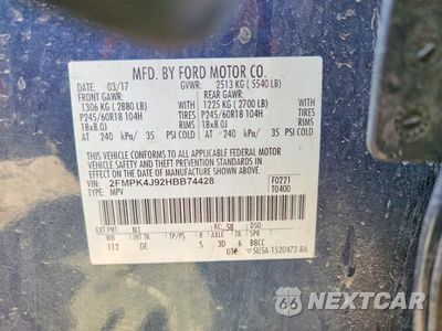 Zdjęcie 13 z 13 samochodu: 2017 FORD EDGE SEL VIN:2FMPK4J92HBB74428 - miniatura
