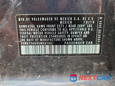 Zdjęcie 12 z 12 samochodu: 2019 VOLKSWAGEN GTI S VIN:3VW5T7AU9KM001961 - miniatura