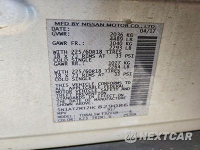 Zdjęcie 14 z 14 samochodu: 2017 NISSAN ROGUE SL VIN:5N1AT2MT2HC829086 - miniatura