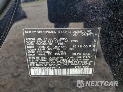 Zdjęcie 12 z 12 samochodu: 2025 VOLKSWAGEN ATLAS SE VIN:1V2WR2CAXSC566702 - miniatura