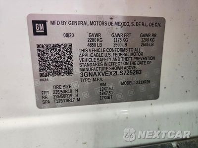 Zdjęcie 13 z 13 samochodu: 2020 CHEVROLET EQUINOX LT VIN:3GNAXVEX2LS725283 - miniatura
