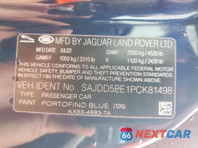 Zdjęcie 12 z 12 samochodu: 2023 JAGUAR F-TYPE VIN:SAJDD5EE1PCK81498 - miniatura