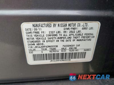Zdjęcie 13 z 13 samochodu: 2012 INFINITI EX35 BASE VIN:JN1AJ0HP4CM400338 - miniatura