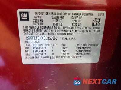 Zdjęcie 12 z 12 samochodu: 2016 GMC TERRAIN SLE VIN:2GKFLTEKXG6355065 - miniatura