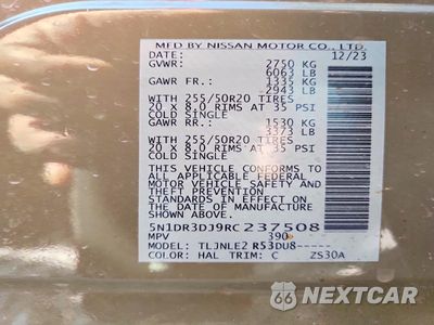 Zdjęcie 14 z 14 samochodu: 2024 NISSAN PATHFINDER PLATINUM VIN:5N1DR3DJ9RC237508 - miniatura