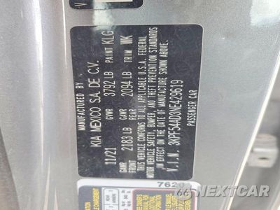Zdjęcie 12 z 12 samochodu: 2022 KIA FORTE GT LINE VIN:3KPF54AD3NE429619 - miniatura