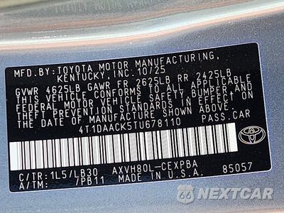 Zdjęcie 13 z 13 samochodu: 2026 TOYOTA CAMRY XSE VIN:4T1DAACK5TU678110 - miniatura