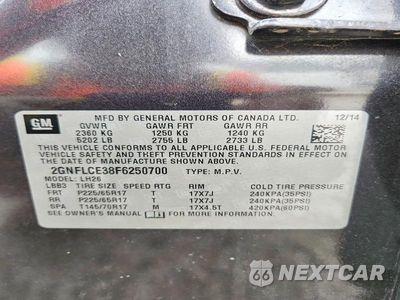 Zdjęcie 14 z 14 samochodu: 2015 CHEVROLET EQUINOX LT VIN:2GNFLCE38F6250700 - miniatura