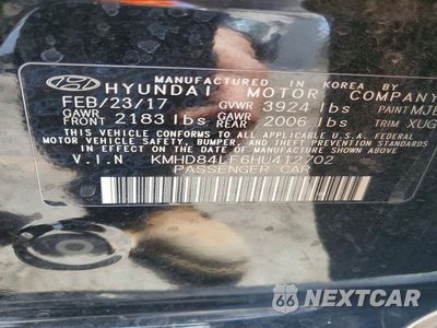 Zdjęcie 12 z 12 samochodu: 2017 HYUNDAI ELANTRA SE VIN:KMHD84LF6HU412702 - miniatura