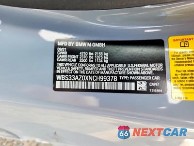 Zdjęcie 12 z 12 samochodu: 2022 BMW M4 COMPETITION VIN:WBS33AZ0XNCH99378 - miniatura