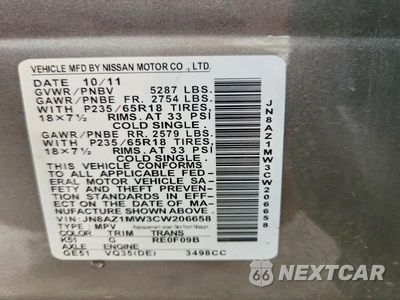 Zdjęcie 13 z 13 samochodu: 2012 NISSAN MURANO S VIN:JN8AZ1MW3CW206658 - miniatura