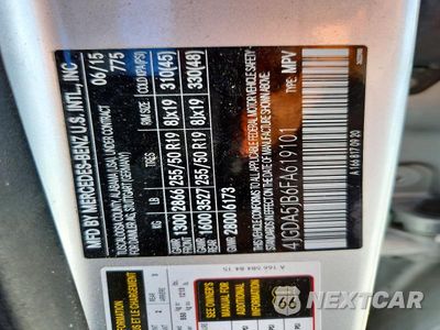 Zdjęcie 14 z 14 samochodu: 2015 MERCEDES-BENZ ML 350 VIN:4JGDA5JB6FA619101 - miniatura
