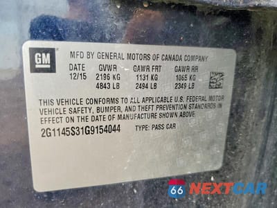 Zdjęcie 12 z 12 samochodu: 2016 CHEVROLET IMPALA LTZ VIN:2G1145S31G9154044 - miniatura