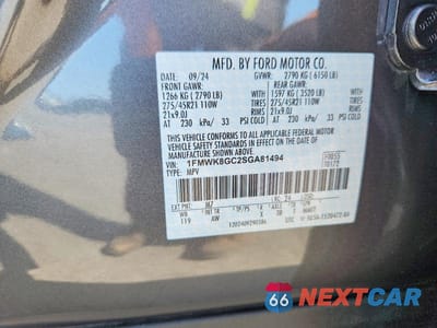 Zdjęcie 14 z 14 samochodu: 2025 FORD EXPLORER ST VIN:1FMWK8GC2SGA81494 - miniatura