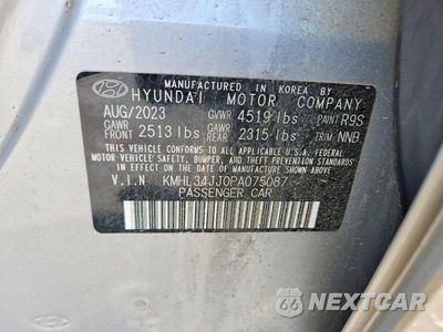 Zdjęcie 12 z 12 samochodu: 2023 HYUNDAI SONATA HYBRID SEL VIN:KMHL34JJ0PA075087 - miniatura