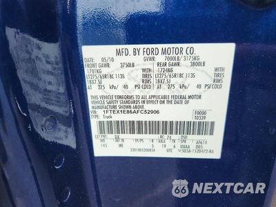 Zdjęcie 12 z 12 samochodu: 2010 FORD F150 SUPER CAB VIN:1FTEX1E86AFC52906 - miniatura