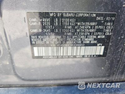 Zdjęcie 12 z 12 samochodu: 2019 SUBARU OUTBACK 2.5I PREMIUM VIN:4S4BSAHC0K3306653 - miniatura