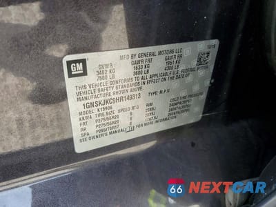 Zdjęcie 13 z 13 samochodu: 2017 CHEVROLET SUBURBAN K1500 PREMIER VIN:1GNSKJKC9HR149313 - miniatura