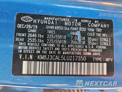 Zdjęcie 14 z 14 samochodu: 2020 HYUNDAI TUCSON SEL VIN:KM8J3CAL5LU217350 - miniatura