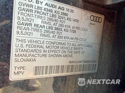 Zdjęcie 14 z 14 samochodu: 2021 AUDI Q7 PREMIUM PLUS VIN:WA1LXAF72MD018267 - miniatura