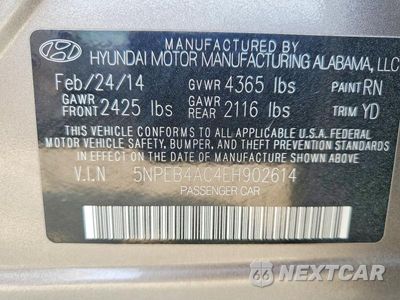 Zdjęcie 12 z 12 samochodu: 2014 HYUNDAI SONATA GLS VIN:5NPEB4AC4EH902614 - miniatura