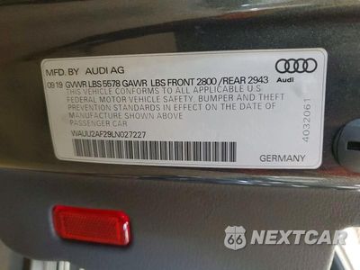 Zdjęcie 12 z 12 samochodu: 2020 AUDI A7 PREMIUM PLUS S-LINE VIN:WAUU2AF29LN027227 - miniatura