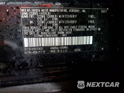 Zdjęcie 12 z 12 samochodu: 2021 TOYOTA RAV4 XLE VIN:4T3RWRFV3MU014960 - miniatura