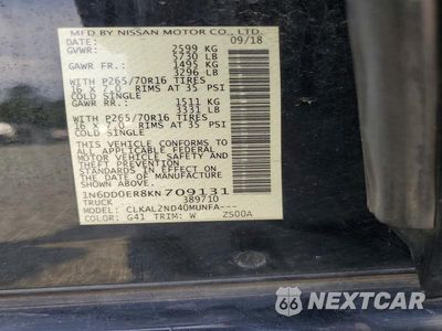 Zdjęcie 12 z 12 samochodu: 2019 NISSAN FRONTIER SV VIN:1N6DD0ER8KN709131 - miniatura