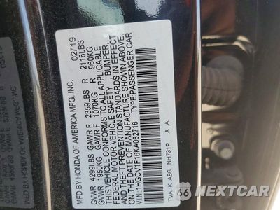 Zdjęcie 13 z 13 samochodu: 2019 HONDA ACCORD LX VIN:1HGCV1F16KA062716 - miniatura