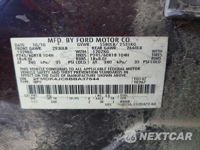 Zdjęcie 13 z 13 samochodu: 2011 FORD EDGE SEL VIN:2FMDK4JC6BBA37644 - miniatura