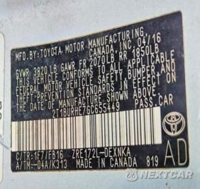 Zdjęcie 12 z 12 samochodu: 2016 TOYOTA COROLLA LE VIN:2T1BURHE7GC655449 - miniatura