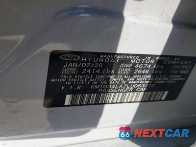 Zdjęcie 12 z 12 samochodu: 2020 GENESIS G70 ELITE VIN:KMTG34LA7LU063712 - miniatura