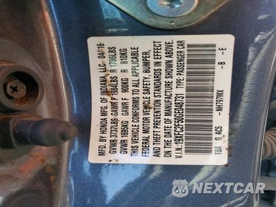 Zdjęcie 12 z 12 samochodu: 2016 HONDA CIVIC LX VIN:19XFC2F50GE048731 - miniatura