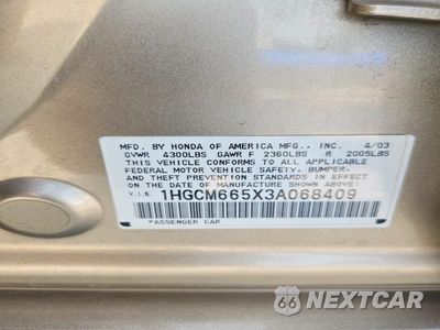 Zdjęcie 12 z 12 samochodu: 2003 HONDA ACCORD VIN:1HGCM665X3A068409 - miniatura